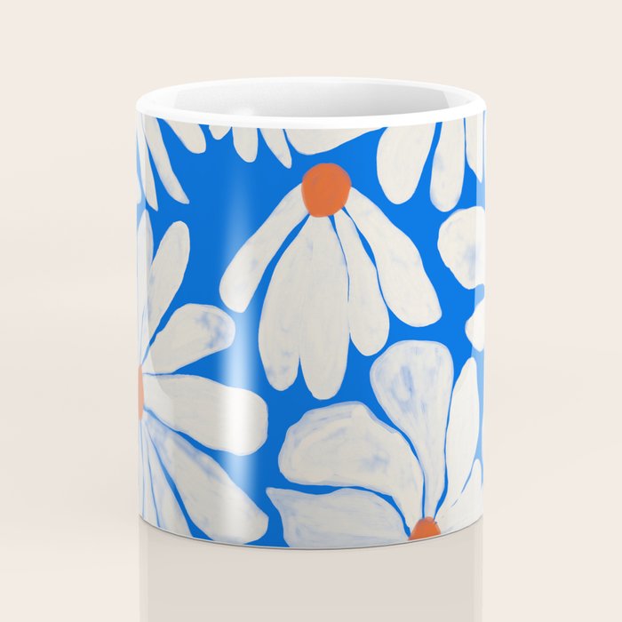 Boho Daisies on Indigo Blue Coffee Mug Gallery Image 4