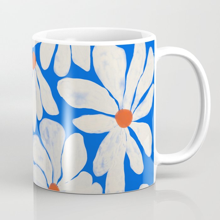 Boho Daisies on Indigo Blue Coffee Mug Gallery Image 1