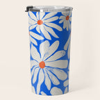 Boho Daisies on Indigo Blue Travel Mug Gallery Image 3