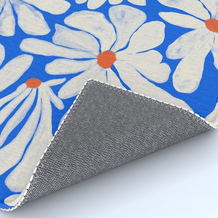 Boho Daisies on Indigo Blue Rug Gallery Image 4