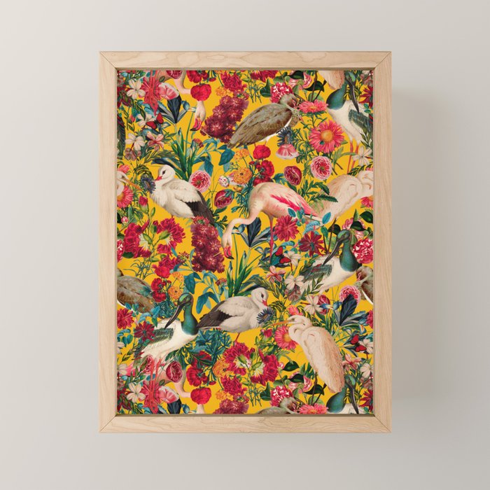 FLORAL AND BIRDS XVIII Mini Art Print Gallery Image 1