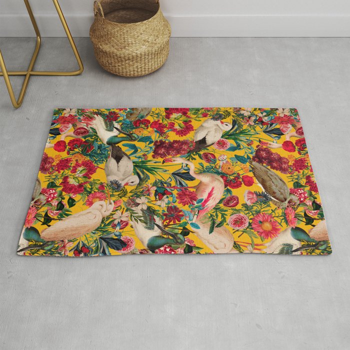 FLORAL AND BIRDS XVIII Rug Gallery Image 1