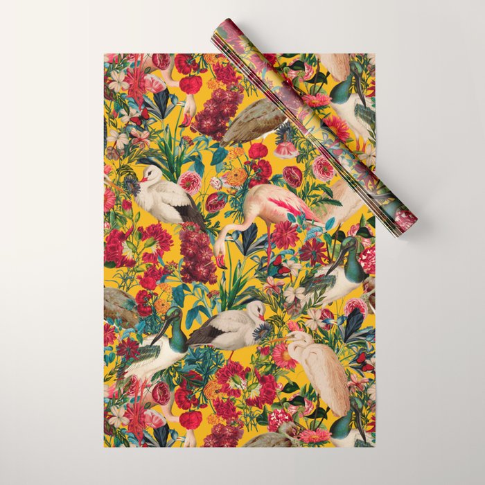 FLORAL AND BIRDS XVIII Wrapping Paper Gallery Image 1