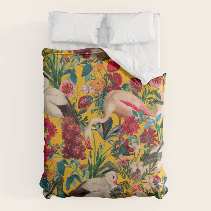 FLORAL AND BIRDS XVIII Duvet Cover Gallery Image 1