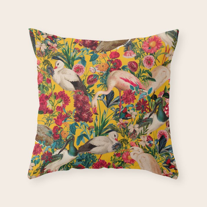 FLORAL AND BIRDS XVIII Throw Pillow Gallery Image 6