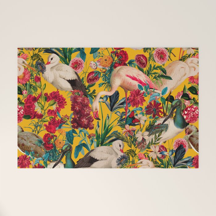 FLORAL AND BIRDS XVIII Welcome Mat Gallery Image 1
