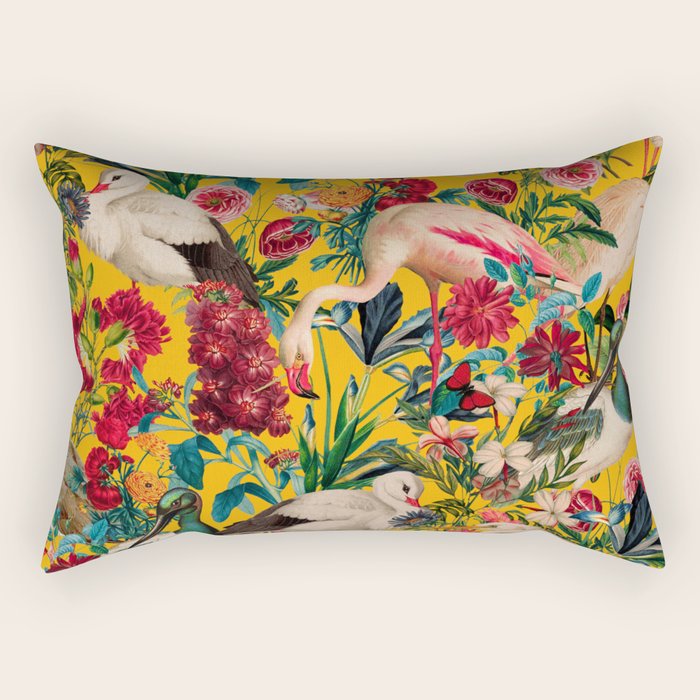 FLORAL AND BIRDS XVIII Rectangular Pillow Gallery Image 2