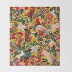 FLORAL AND BIRDS XVIII Throw Blanket Gallery Image 2