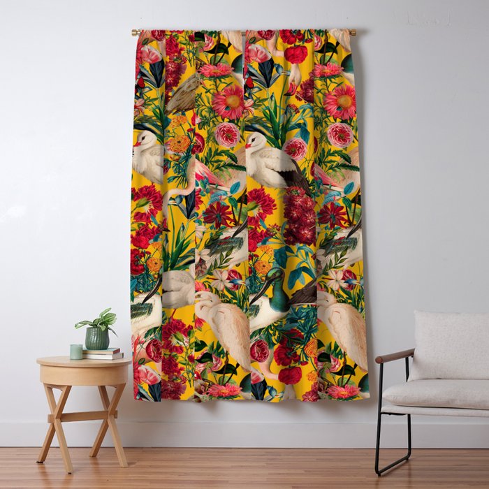 FLORAL AND BIRDS XVIII Window Curtain Gallery Image 5