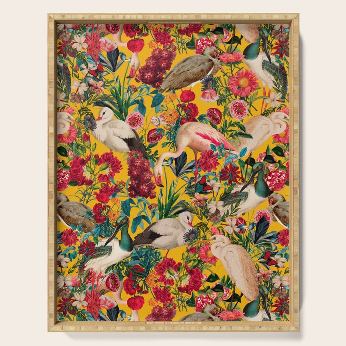 FLORAL AND BIRDS XVIII Serving Tray Gallery Image 1