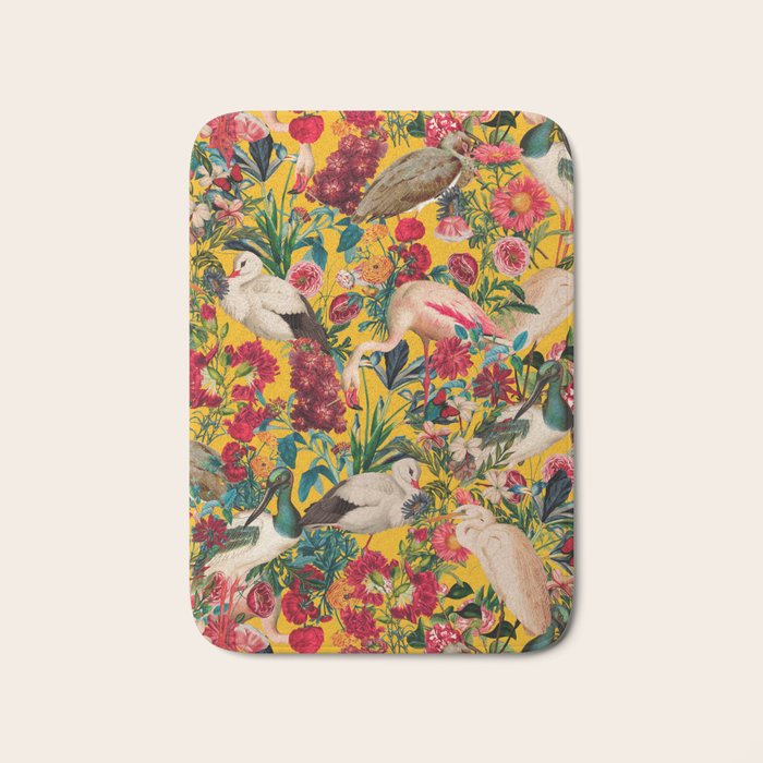 FLORAL AND BIRDS XVIII Bath Mat Gallery Image 1