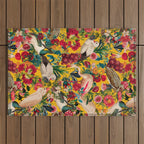FLORAL AND BIRDS XVIII Outdoor Rug Gallery Image 1
