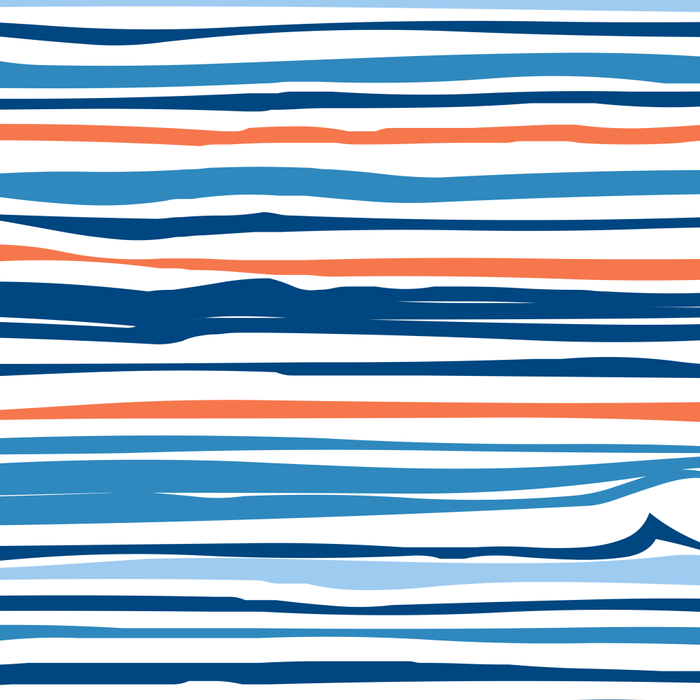 Modern Abstract Ocean Wave Stripes in Classic Blues and Orange Coffee Mug Gallery Image 2