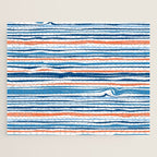 Modern Abstract Ocean Wave Stripes in Classic Blues and Orange Jigsaw Puzzle Gallery Image 1