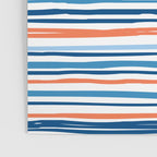 Modern Abstract Ocean Wave Stripes in Classic Blues and Orange Poster Gallery Image 3