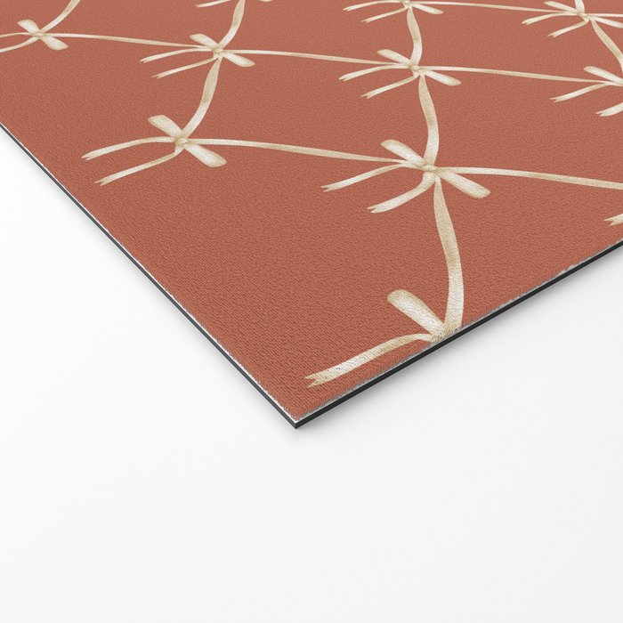 Bows & Ribbons Pattern LVIII Terracotta Orange Welcome Mat Gallery Image 2