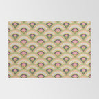 Retro Rainbow Flowers Rug Gallery Image 2