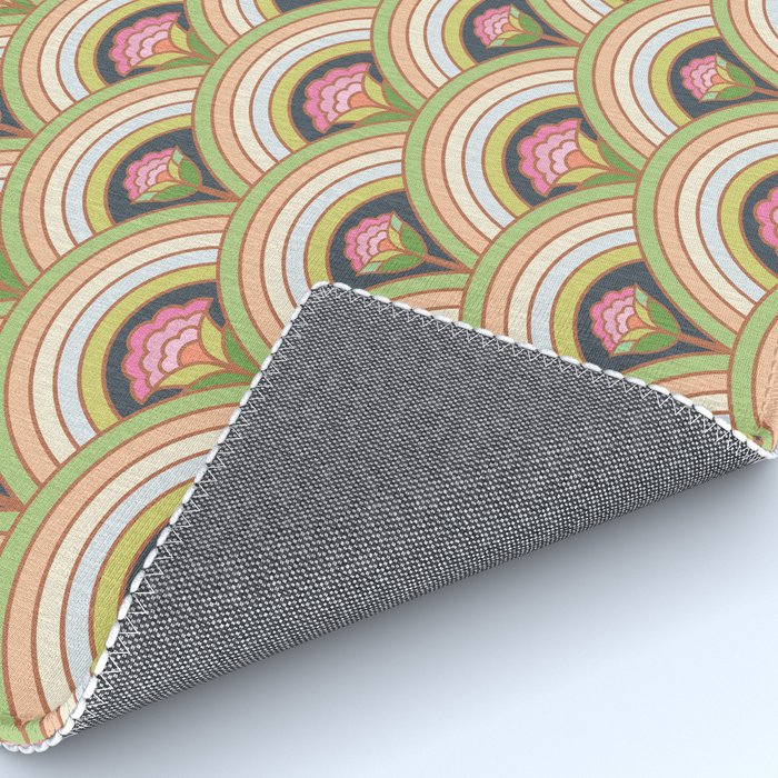 Retro Rainbow Flowers Rug Gallery Image 4