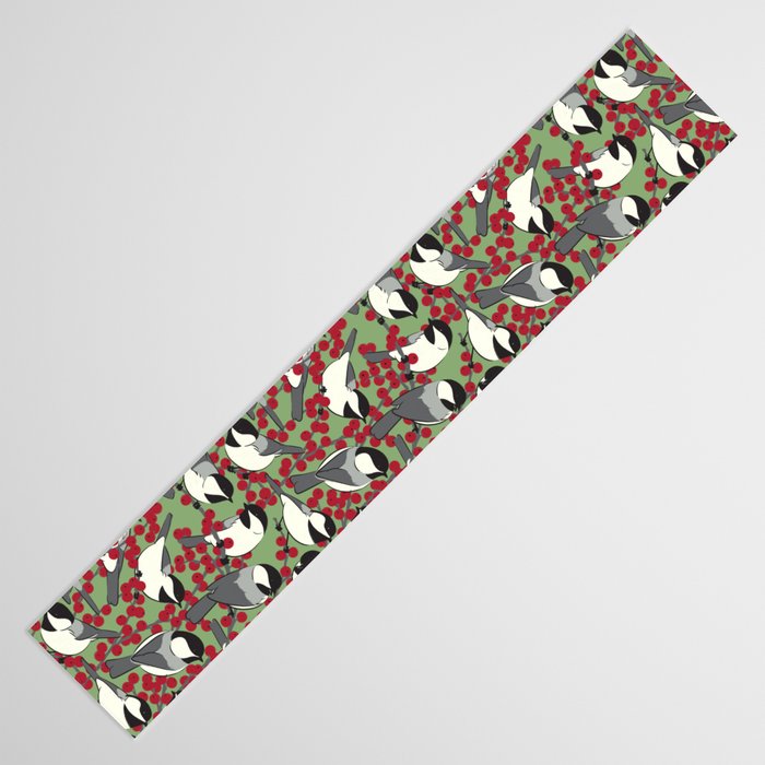 Chickadees & Winterberry Holly Table Runner Gallery Image 3