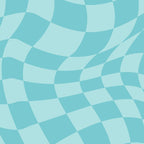 Warped Checkered Pattern in Aqua Blue, Wavy Checkerboard Coffee Mug Gallery Image 2