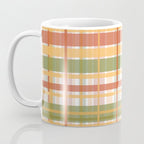 Retro Plaid - Mid Century Modern 50s 60s 70s Pattern in Green, Orange, Yellow, and White Coffee Mug Gallery Image 3