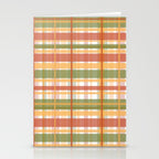 Retro Plaid - Mid Century Modern 50s 60s 70s Pattern in Green, Orange, Yellow, and White Stationery Card Gallery Image 2