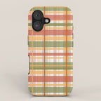 Retro Plaid - Mid Century Modern 50s 60s 70s Pattern in Green, Orange, Yellow, and White iPhone Case Gallery Image 1