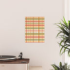 Retro Plaid - Mid Century Modern 50s 60s 70s Pattern in Green, Orange, Yellow, and White Poster Gallery Image 2