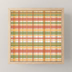 Retro Plaid - Mid Century Modern 50s 60s 70s Pattern in Green, Orange, Yellow, and White Mini Art Print Gallery Image 1