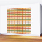 Retro Plaid - Mid Century Modern 50s 60s 70s Pattern in Green, Orange, Yellow, and White Wall Mural Gallery Image 2