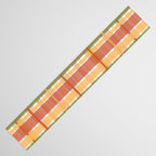 Retro Plaid - Mid Century Modern 50s 60s 70s Pattern in Green, Orange, Yellow, and White Table Runner Gallery Image 3