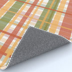 Retro Plaid - Mid Century Modern 50s 60s 70s Pattern in Green, Orange, Yellow, and White Rug Gallery Image 4