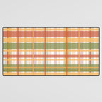 Retro Plaid - Mid Century Modern 50s 60s 70s Pattern in Green, Orange, Yellow, and White Desk Mat Gallery Image 3
