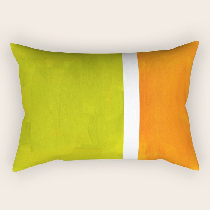 Retro Lime Green Minimalist Abstract Color Block Rothko Midcentury Modern Art Rectangular Pillow Gallery Image 2