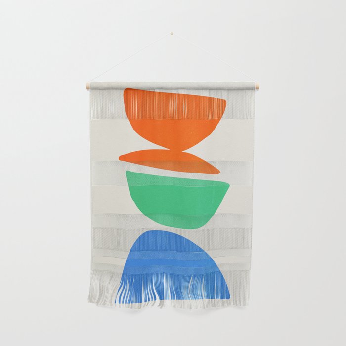 Stacked Stones: Mid Century Abstraction Wall Hanging Gallery Image 1