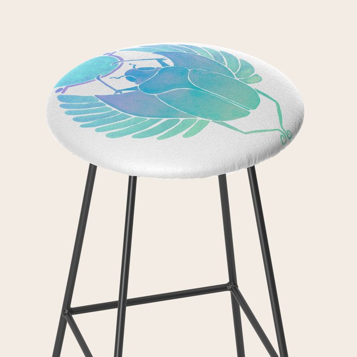 Egyptian Scarab - Turquoise OmbrÃ© Stool Gallery Image 2