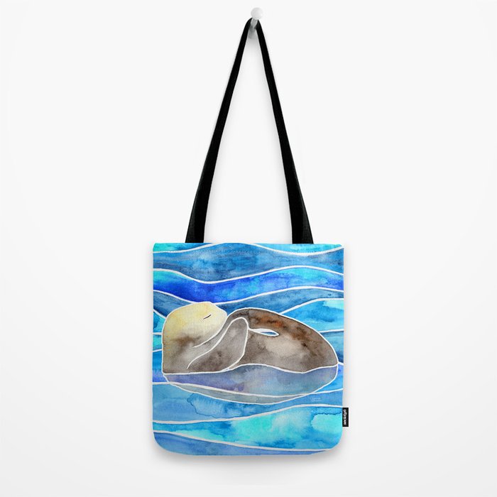Sea Otter - Curled Tote Bag Gallery Image 2