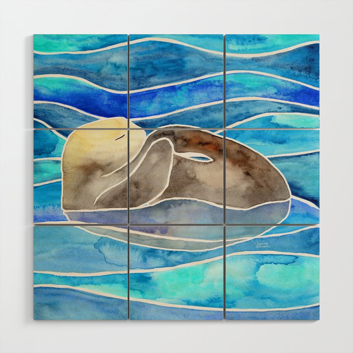 Sea Otter - Curled Wood Wall Art Gallery Image 1