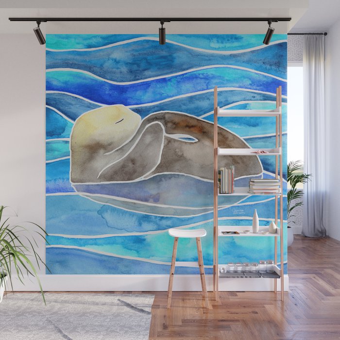 Sea Otter - Curled Wall Mural Gallery Image 1