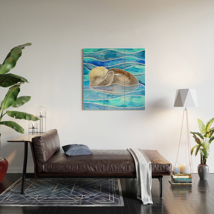 Sea Otter - Curled Wood Wall Art Gallery Image 2
