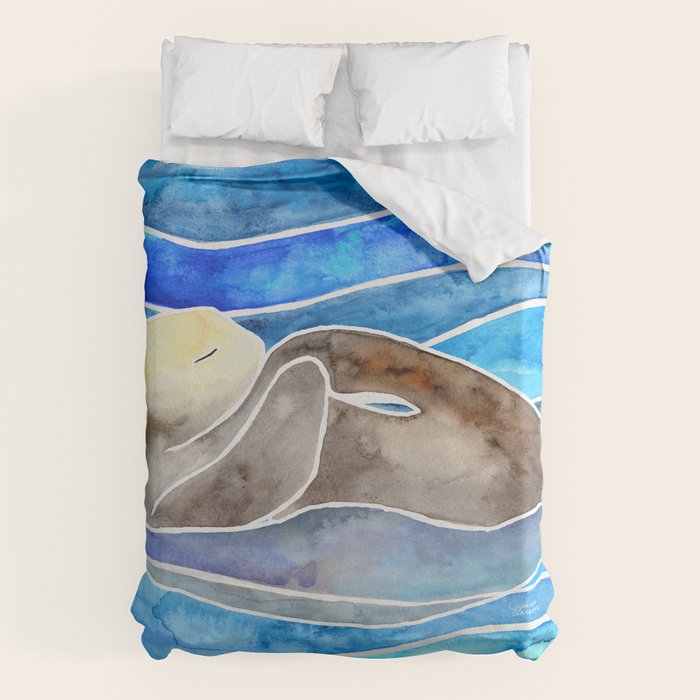 Sea Otter - Curled Duvet Cover Gallery Image 1