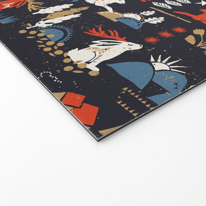 Happy nordic Wolpertinger dark Welcome Mat Gallery Image 2