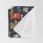 Happy nordic Wolpertinger dark Throw Blanket Gallery Image 3