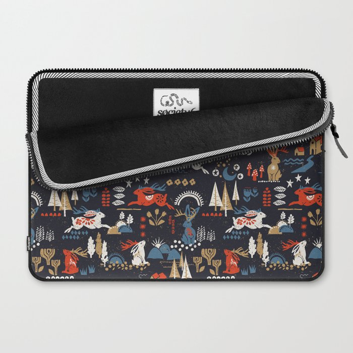 Happy nordic Wolpertinger dark Laptop Sleeve Gallery Image 2