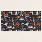 Happy nordic Wolpertinger dark Desk Mat Gallery Image 3