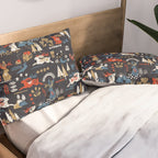 Happy nordic Wolpertinger dark Pillow Sham Gallery Image 2