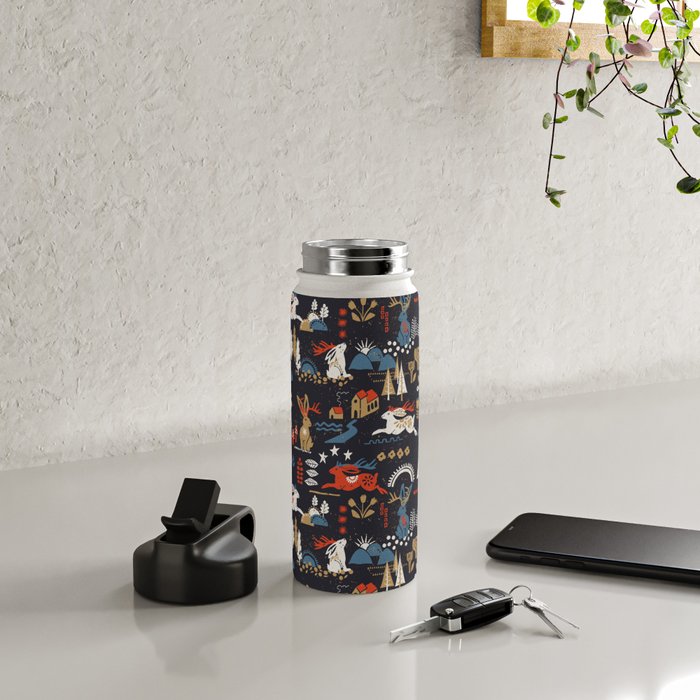 Happy nordic Wolpertinger dark Water Bottle Gallery Image 4