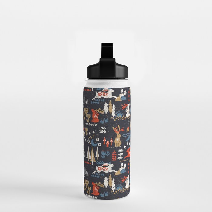 Happy nordic Wolpertinger dark Water Bottle Gallery Image 2