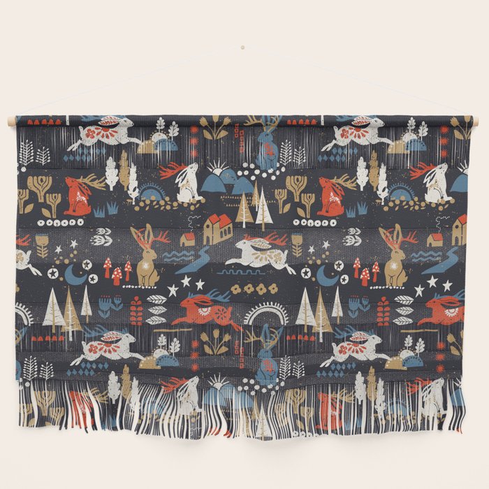Happy nordic Wolpertinger dark Wall Hanging Gallery Image 1