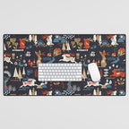 Happy nordic Wolpertinger dark Desk Mat Gallery Image 1